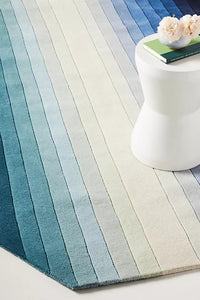 Gradient Hand Tufted Striped Rug Multiple Colors