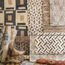 Load image into Gallery viewer, Handwoven Jute &amp; Wool Rug with Geometric Checkered Pattern - Natural &amp; Black
