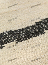 Load image into Gallery viewer, Handwoven Wool Rug with Minimalist Striped Border Design - Ivory &amp; Charcoal
