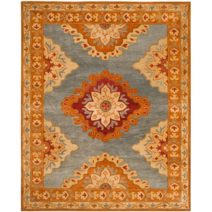 Vintage Hand Tufted Rug Medallion Floral Classic Design Multicolor 8x10 | RUG ROOT