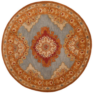 Vintage Hand Tufted Rug Medallion Floral Classic Design Multicolor 8x10