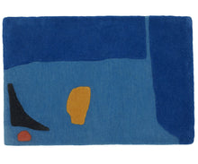 Load image into Gallery viewer, Minimalist Modern Hand Tufted Rug in blue with abstract design by RUG ROOT.
