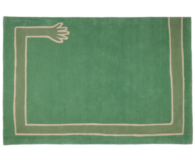 RUG ROOT Modern Minimalist Hand-Tufted Rug in Green with Abstract Hand Design