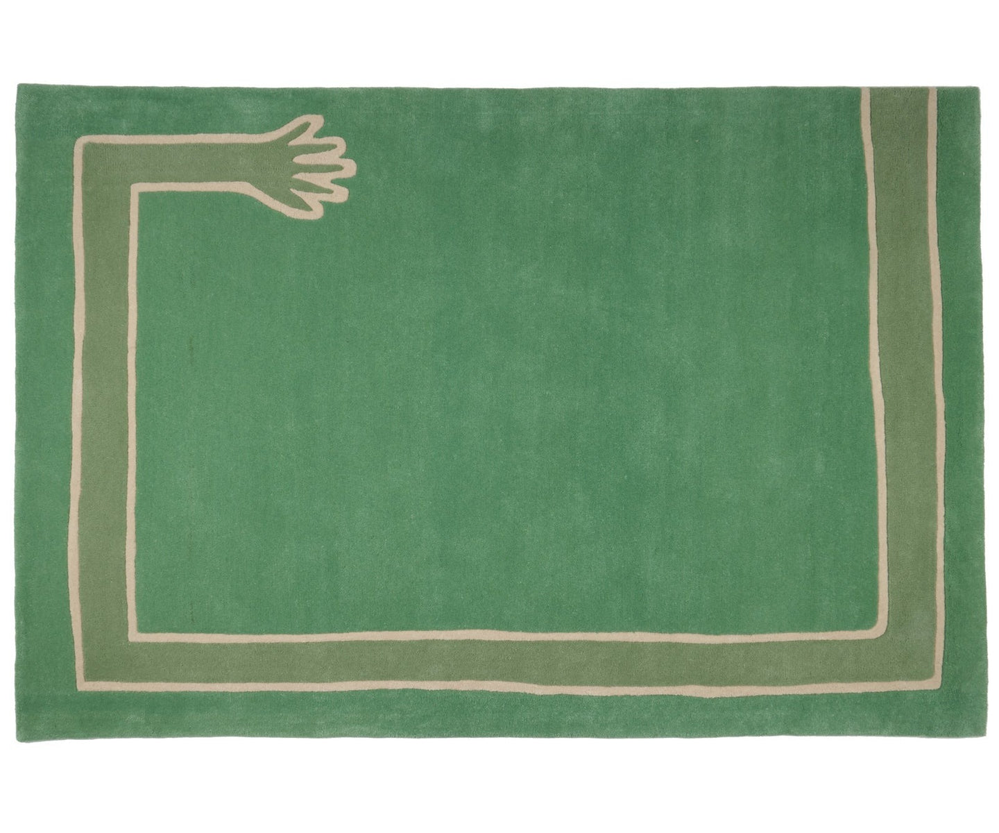 RUG ROOT Modern Minimalist Hand-Tufted Rug in Green with Abstract Hand Design