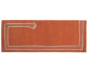 RUG ROOT Modern Minimalist Hand Tufted Rug in Terracotta with Abstract Hand Design