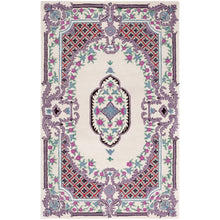 Load image into Gallery viewer, Vintage Hand Tufted Rug Medallion Floral Classic Design Ivory Color 9x12 - RUG ROOT
