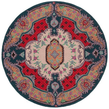 Load image into Gallery viewer, RUG ROOT Vintage Hand Tufted Rug Medallion Floral Red and Beige Design 9x12
