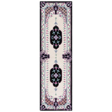 Load image into Gallery viewer, RUG ROOT Vintage Hand Tufted Rug Medallion Floral Black and Purple Design 9x12
