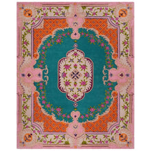 Load image into Gallery viewer, Vintage Hand Tufted Rug Medallion Floral Classic Design 9x12 Perfect for bedroom
