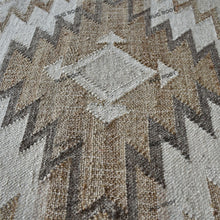 Load image into Gallery viewer, Handwoven Southwestern-Inspired Wool Rug with Geometric Diamond Pattern in Neutral Tones
