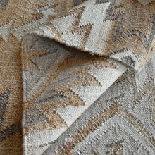 Load image into Gallery viewer, Handwoven Southwestern-Inspired Wool Rug with Geometric Diamond Pattern in Neutral Tones
