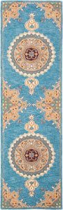 Vintage Hand Tufted Rug Medallion Design Carpet For Living Room, Bedroom