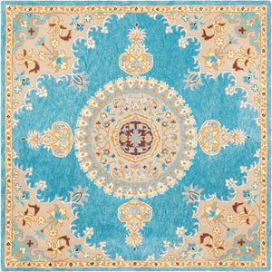 Vintage Hand Tufted Rug Medallion Design Carpet For Living Room, Bedroom