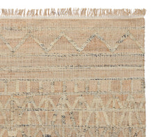 Load image into Gallery viewer, Handwoven Jute &amp; Wool Rug with Tribal Chevron and Geometric Patterns - Beige &amp; Natural
