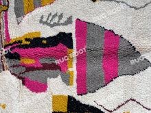 Load image into Gallery viewer, Handcrafted Moroccan Artistry | Azilal Rug in Pink, Grey, and Mustard Yellow
