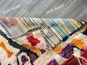Unique Moroccan Azilal Rug | Vintage Wool with Colorful Abstract Patterns