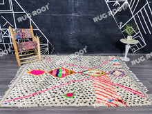 Load image into Gallery viewer, Handcrafted Moroccan Azilal Rug | Whimsical Wool Tapestry with Colorful Motifs
