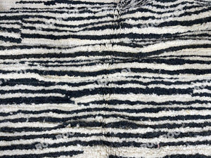 Striking Simplicity | Custom Black & White Beni Ourain Rug | Handwoven in Morocco