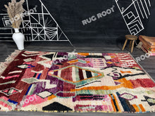 Load image into Gallery viewer, Unique Moroccan Azilal Rug | Vintage Wool with Colorful Abstract Patterns
