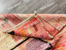 Load image into Gallery viewer, Geometric Moroccan Artistry | Handwoven Azilal Rug in Warm Pink Tones
