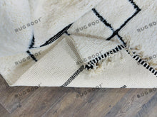 Load image into Gallery viewer, Nordic Simplicity Meets Moroccan Soul | Large White Rug with Subtle Ethnic Motifs
