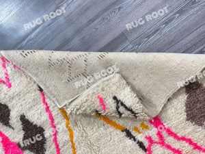 Moroccan Modern | Handwoven Azilal Rug with Pink and Black Accents