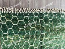 Load image into Gallery viewer, Handcrafted Moroccan Haven | Emerald Green Berber Rug with Latticework Motif
