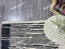 Load image into Gallery viewer, Striking Simplicity | Custom Black &amp; White Beni Ourain Rug | Handwoven in Morocco
