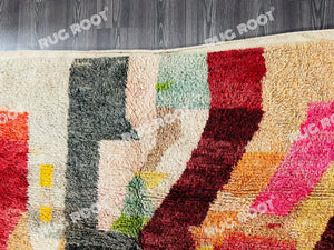 Handcrafted Moroccan Artistry | Colorful Boucherouite Rug with Upcycled Textiles