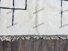Load image into Gallery viewer, Nordic Simplicity Meets Moroccan Soul | Large White Rug with Subtle Ethnic Motifs
