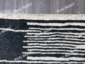 Striking Simplicity | Custom Black & White Beni Ourain Rug | Handwoven in Morocco