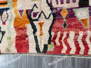 Unique Moroccan Azilal Rug | Vintage Wool with Colorful Abstract Patterns