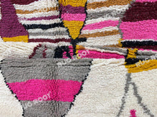 Load image into Gallery viewer, Handcrafted Moroccan Artistry | Azilal Rug in Pink, Grey, and Mustard Yellow
