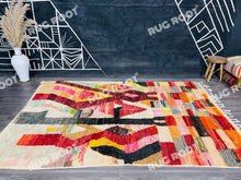 Load image into Gallery viewer, Handcrafted Moroccan Artistry | Colorful Boucherouite Rug with Upcycled Textiles
