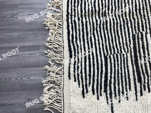 Striking Simplicity | Custom Black & White Beni Ourain Rug | Handwoven in Morocco
