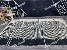 Load image into Gallery viewer, Striking Simplicity | Custom Black &amp; White Beni Ourain Rug | Handwoven in Morocco
