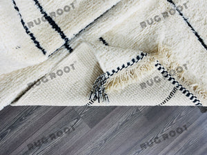 Contemporary Beni Ourain Rug | Handwoven Moroccan Wool with Abstract Pattern