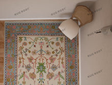 Load image into Gallery viewer, Lovely Seascape | Cream Oushak Rug | Idyllic Blue-Green Area Rug
