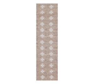 Handwoven Jute & Cotton Rug with Geometric Pattern in Natural & Ivory – Flatweave