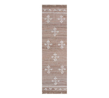 Load image into Gallery viewer, Handwoven Jute &amp; Wool Rug with Floral Motif in Natural &amp; Ivory – Flatweave
