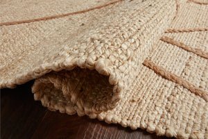 Handwoven Jute & Wool Rug with Abstract Line Pattern in Beige – Flatweave