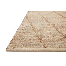 Load image into Gallery viewer, Handwoven Jute &amp; Wool Rug with Diamond Line Pattern in Beige – Flatweave
