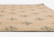 Load image into Gallery viewer, Handwoven Jute &amp; Wool Rug with Tree Motif in Natural &amp; Green – Flatweave
