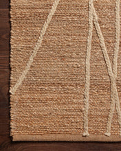 Load image into Gallery viewer, Handwoven Jute &amp; Wool Rug with Linear Branch Pattern in Natural &amp; Ivory – Flatweave
