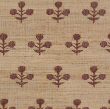 Load image into Gallery viewer, Handwoven Jute &amp; Wool Rug with Floral Pattern in Natural &amp; Rust – Flatweave
