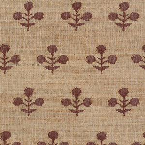 Handwoven Jute & Wool Rug with Floral Pattern in Natural & Rust – Flatweave