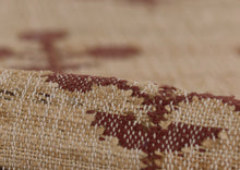 Load image into Gallery viewer, Handwoven Jute &amp; Wool Rug with Floral Pattern in Natural &amp; Rust – Flatweave
