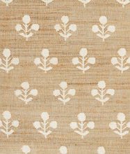 Load image into Gallery viewer, Handwoven Jute &amp; Wool Rug with Floral Pattern in Natural &amp; Ivory – Flatweave
