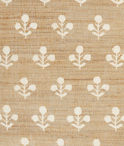 Handwoven Jute & Wool Rug with Floral Pattern in Natural & Ivory – Flatweave