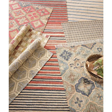 Load image into Gallery viewer, Handwoven Jute &amp; Wool Rug with Multicolor Medallion Pattern – Flatweave
